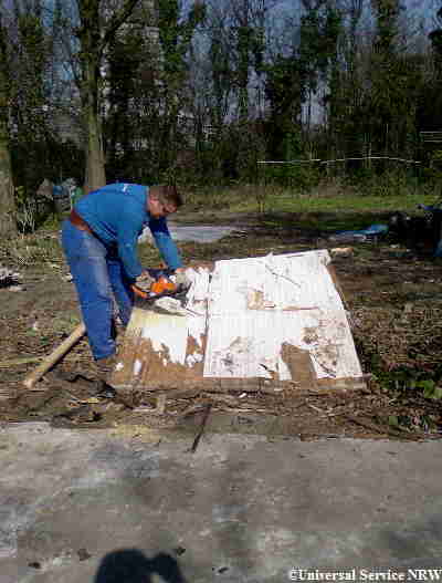 Abbrucharbeiten Campingplatz Garten