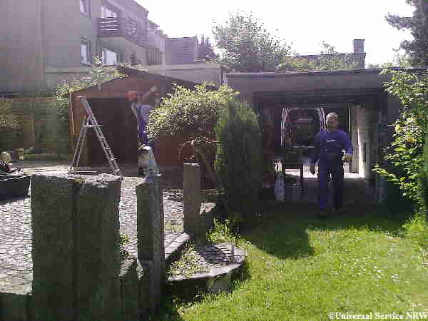 abtragen, Abtragung, Demontage, Unterstellplatz, Universal-Service-NRW,